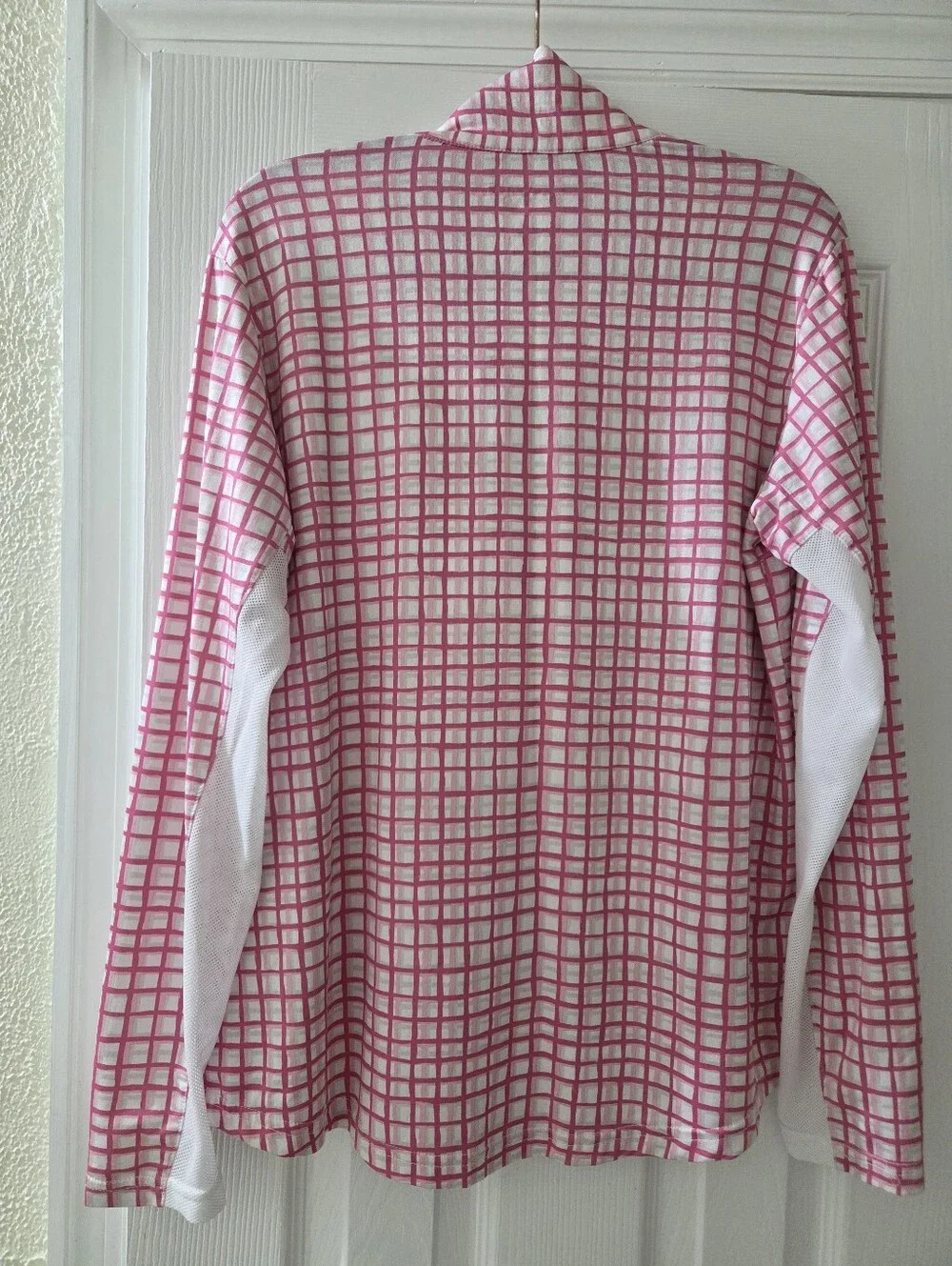 SanSoleil Pink Grid Quarter-Zip Women's Top - Picture 5 of 6